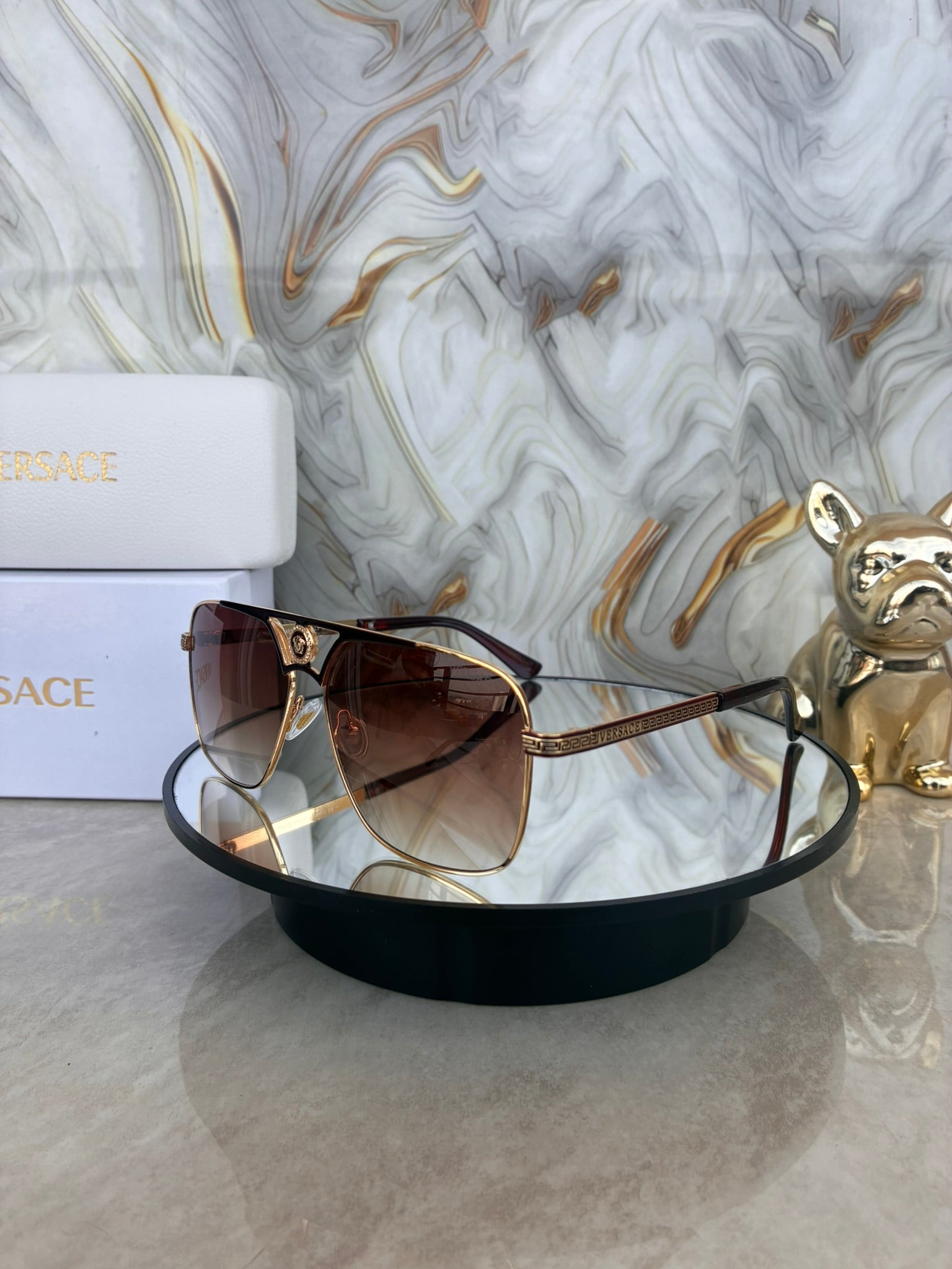 Lentes de Sol Versace Estilo Aviador Premium – Diseño Exclusivo con Detalle Medusa UV400 | Moda de Lujo