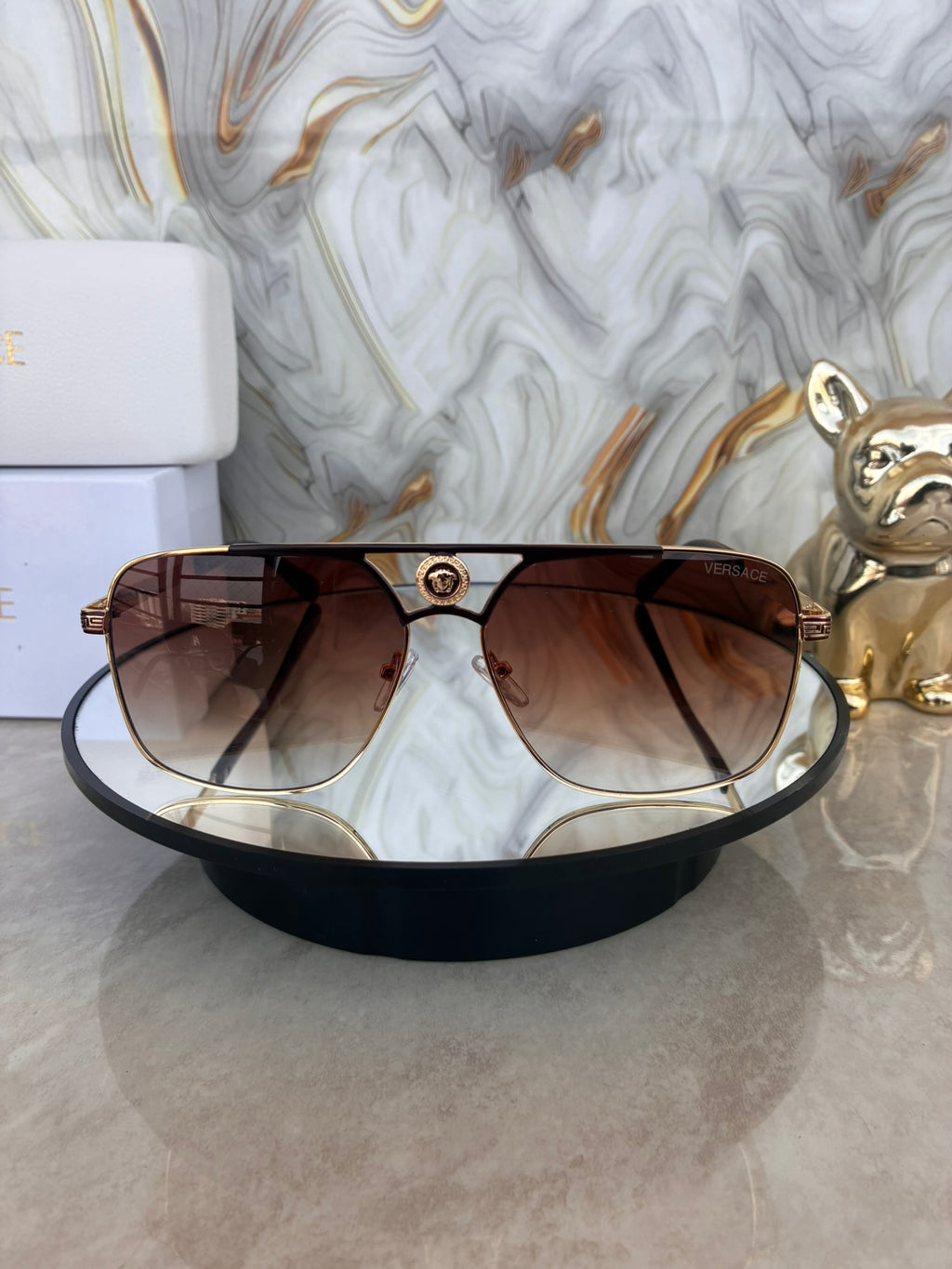 Lentes de Sol Versace Estilo Aviador Premium – Diseño Exclusivo con Detalle Medusa UV400 | Moda de Lujo