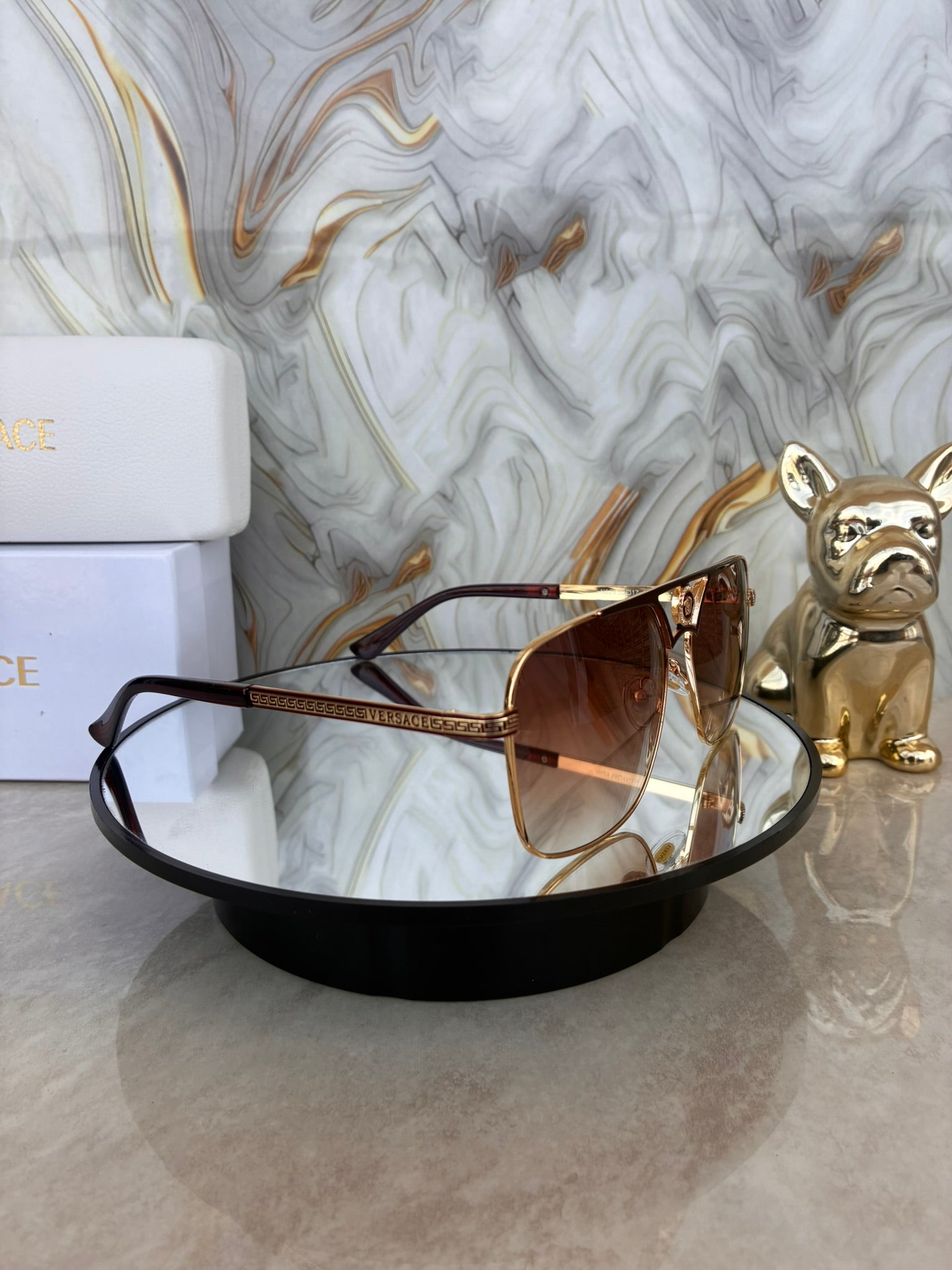 Lentes de Sol Versace Estilo Aviador Premium – Diseño Exclusivo con Detalle Medusa UV400 | Moda de Lujo
