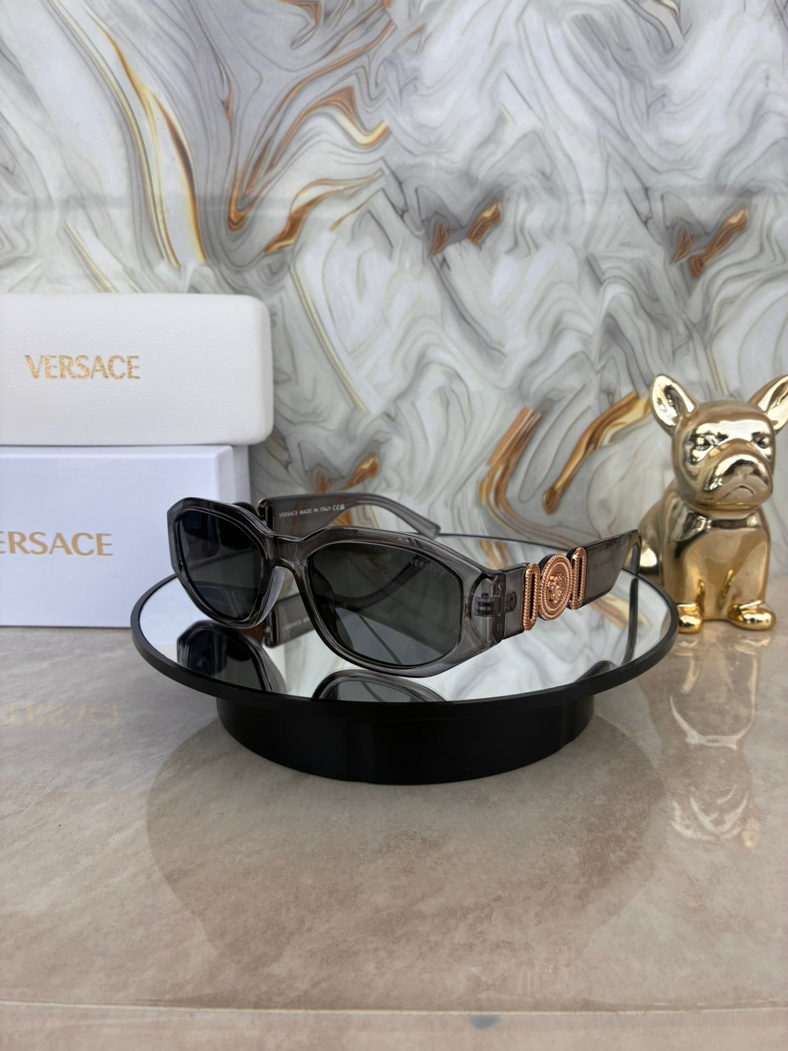 🕶️ Lentes de Sol VERSACE Biggie Transparentes – Ícono Urbano con Filtro UV400