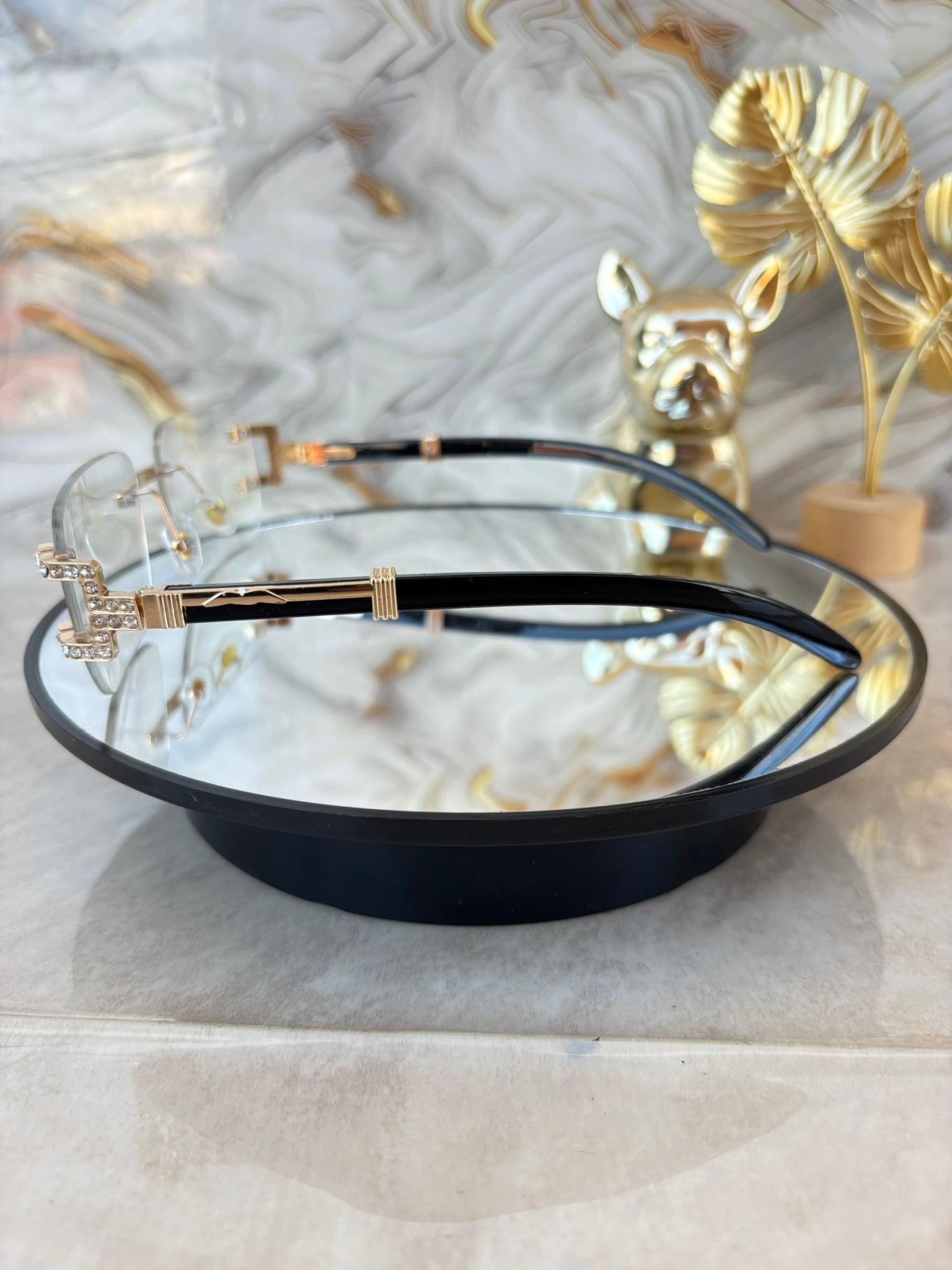 Lentes de Sol Cartier Rimless con Cristales – Diseño Exclusivo de Lujo UV400 | Estilo Premium Elegante