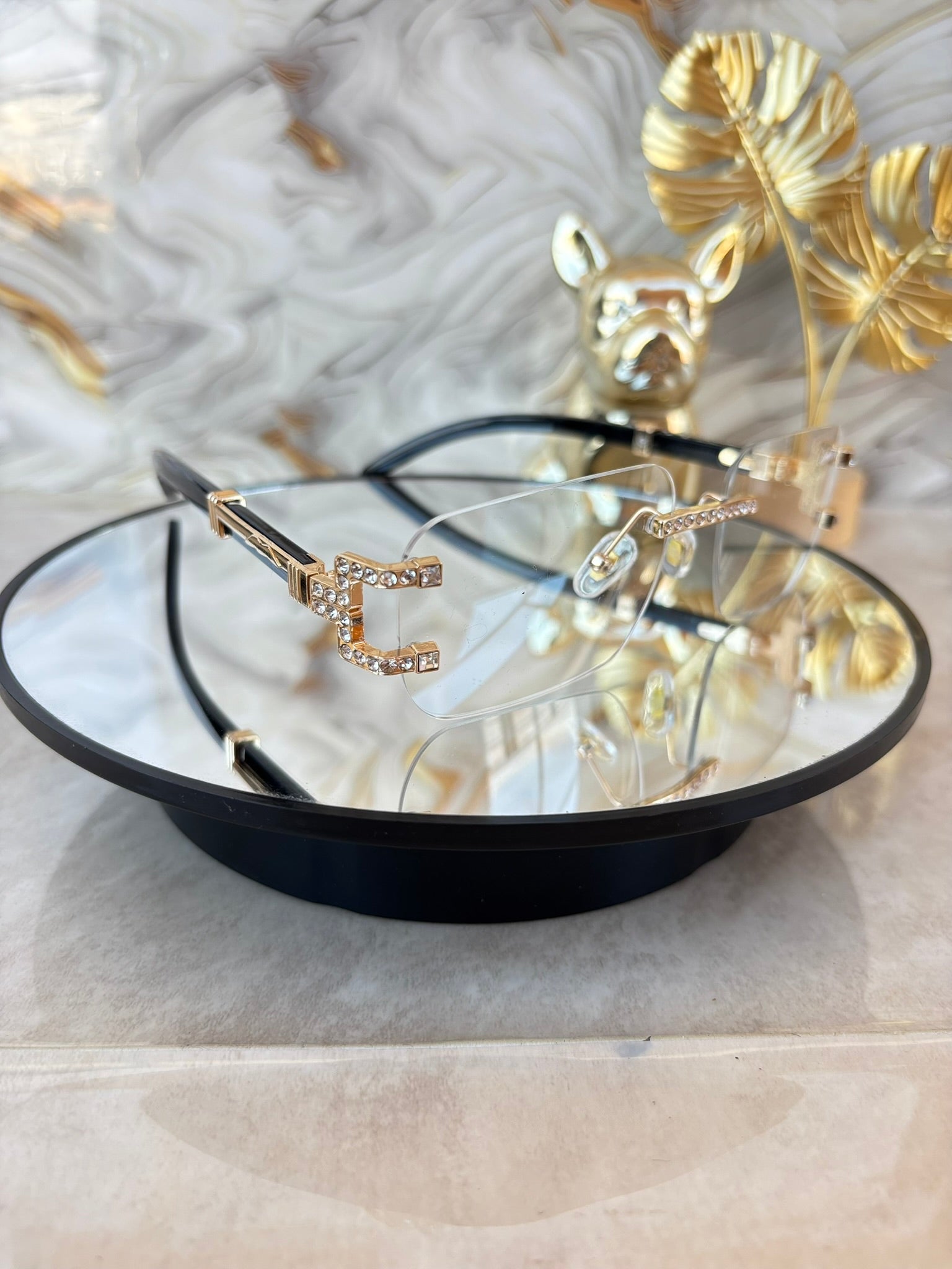 Lentes de Sol Cartier Rimless con Cristales – Diseño Exclusivo de Lujo UV400 | Estilo Premium Elegante
