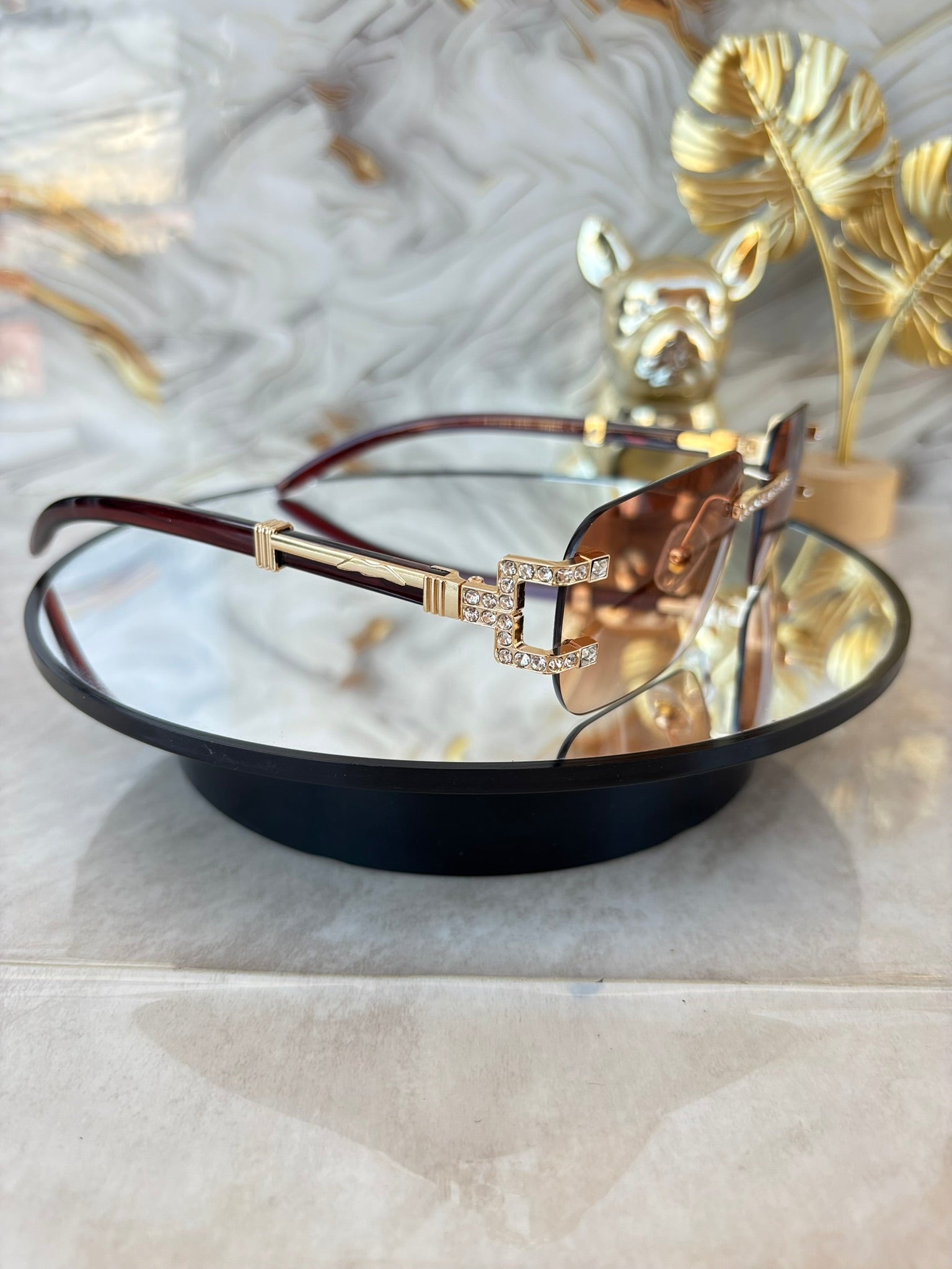 Lentes de Sol Cartier Rimless con Cristales – Diseño Exclusivo de Lujo UV400 | Estilo Premium Elegante