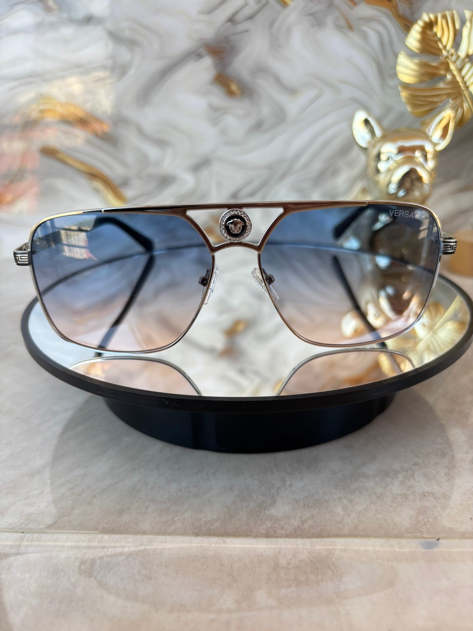 Lentes de Sol Versace Estilo Aviador Premium – Diseño Exclusivo con Detalle Medusa UV400 | Moda de Lujo