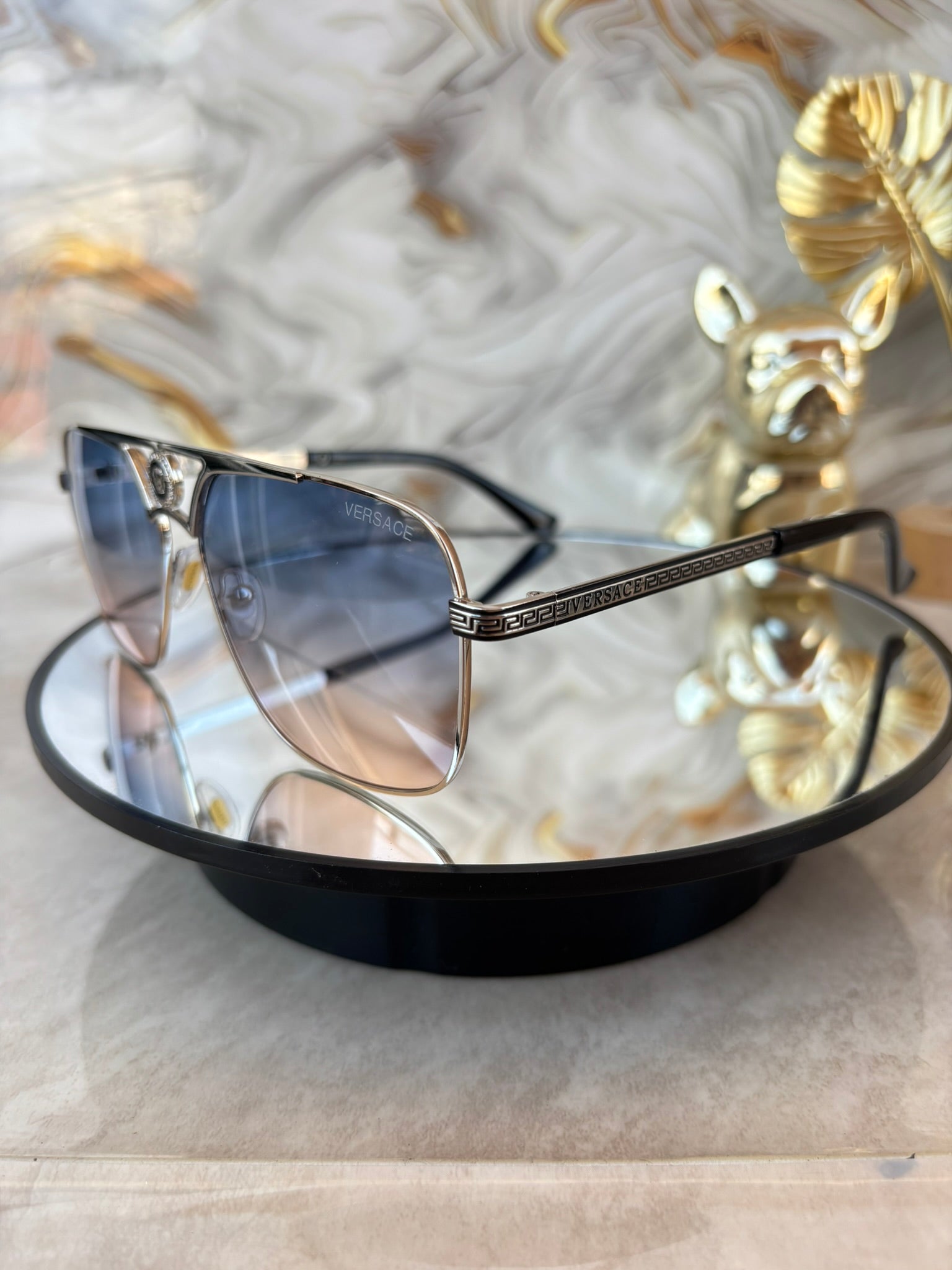 Lentes de Sol Versace Estilo Aviador Premium – Diseño Exclusivo con Detalle Medusa UV400 | Moda de Lujo